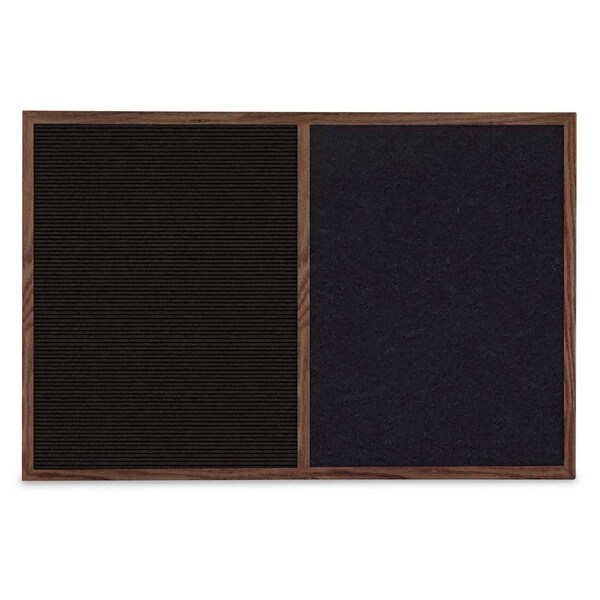 United Visual Products Slim Style Indoor Enclosed Corkboard, 36 UV504SC-BLACK-SURF - main